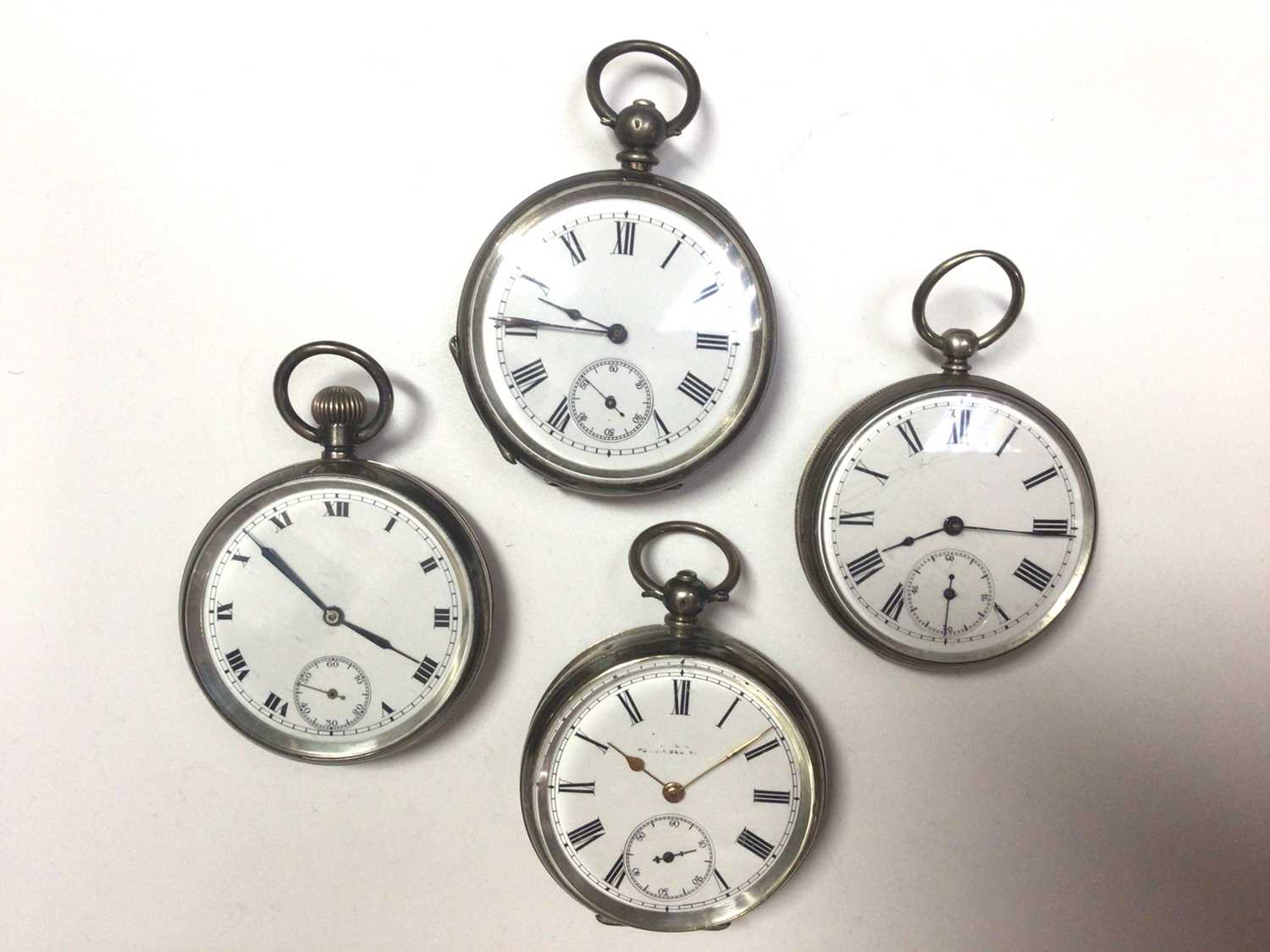 Lot 31 - Four silver cased pocket watches
