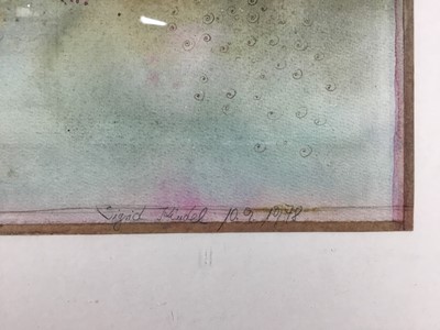 Lot 95 - Sigrid Kindel 1970s watercolour - abstract, signed and dated 1978, 30cm x 35cm, framed