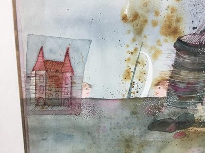 Lot 95 - Sigrid Kindel 1970s watercolour - abstract, signed and dated 1978, 30cm x 35cm, framed