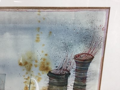 Lot 95 - Sigrid Kindel 1970s watercolour - abstract, signed and dated 1978, 30cm x 35cm, framed