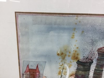 Lot 95 - Sigrid Kindel 1970s watercolour - abstract, signed and dated 1978, 30cm x 35cm, framed