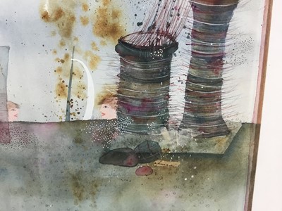 Lot 95 - Sigrid Kindel 1970s watercolour - abstract, signed and dated 1978, 30cm x 35cm, framed