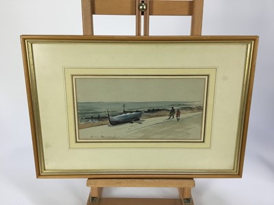 Lot 93 - Hermione Hammond 1910-2005 watercolour - beach scene, signed