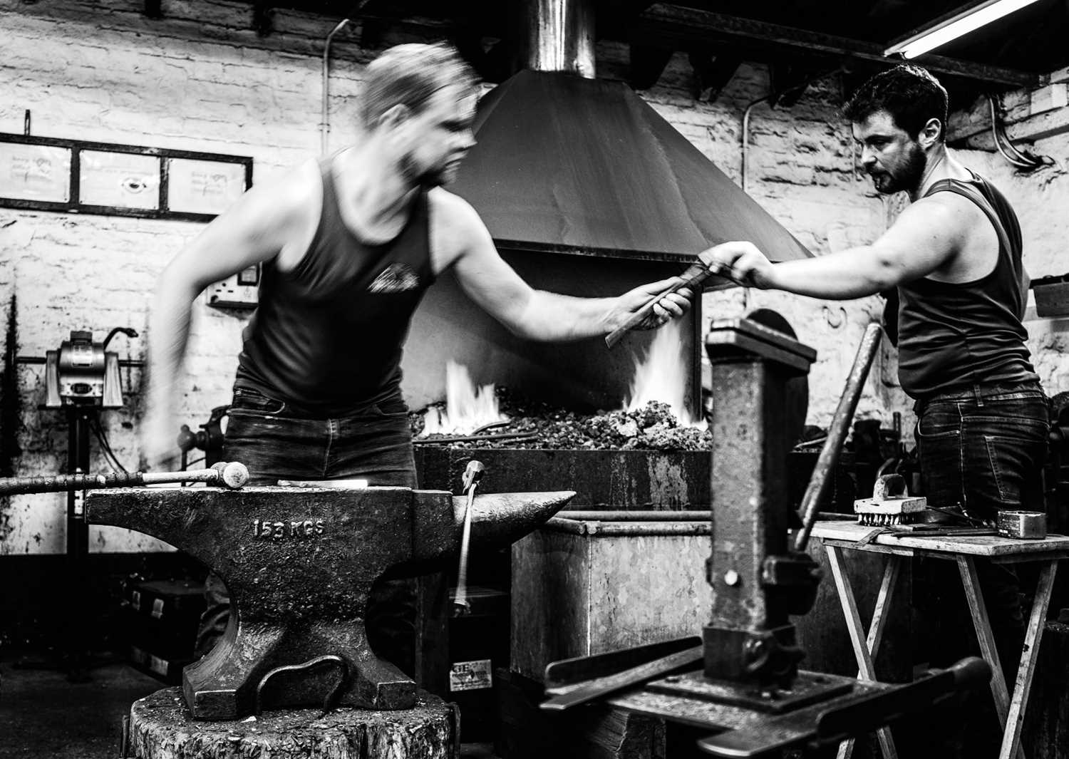 Lot 48 - Jayne Odell black and white photographic print, 'Keeping the pace', 100cm x 71cm