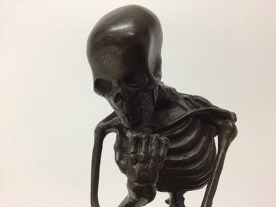 Lot 51 - Bronze sculpture of a skeleton