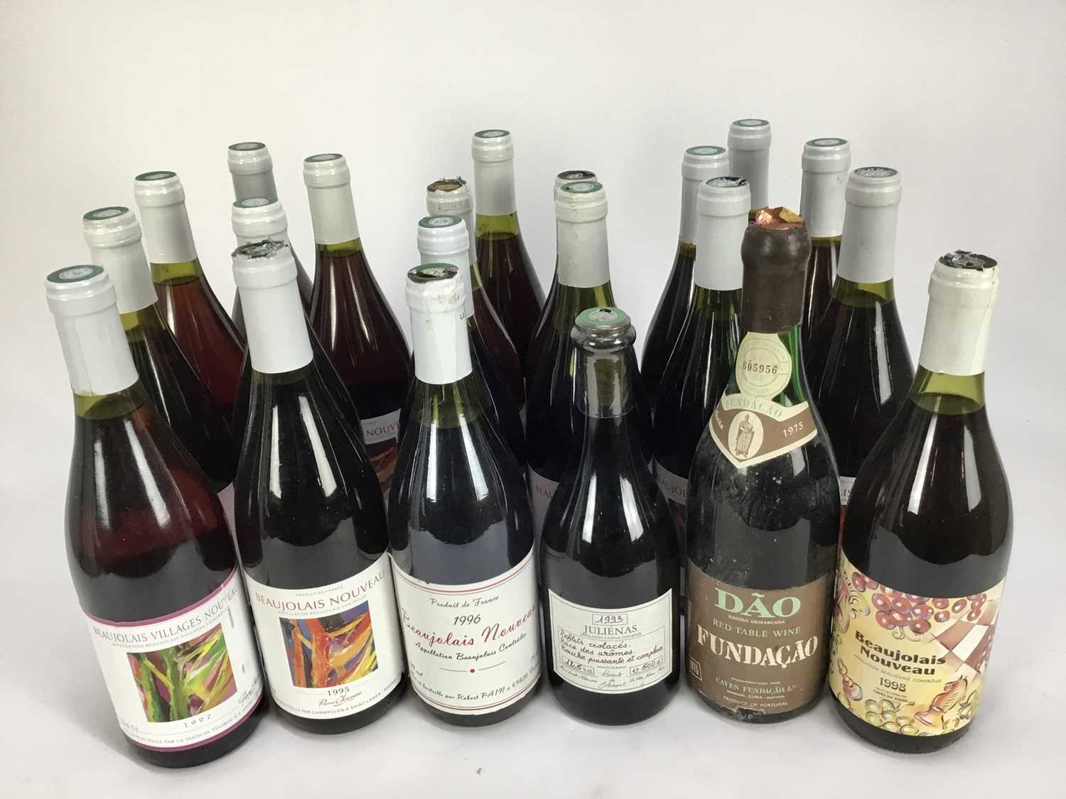Lot 56 - Wine - twenty one bottles, to include Beaujolais Nouveau various 1990s vintages and other bottles