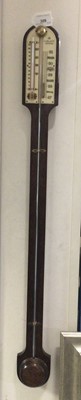 Lot 309 - Contempory stick barometer thermometer by Blatt, Brighton with faux ivory scale in mahogany case, 90 cm high