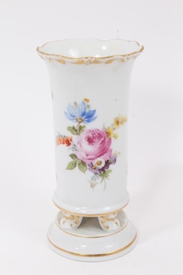Lot 12 - Meissen cup and saucer, and a spill vase
