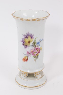 Lot 12 - Meissen cup and saucer, and a spill vase
