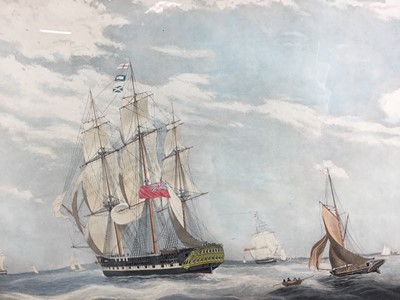 Lot 197 - After William John Huggins, 1781-1845. HCS Macqueen, “Off the Start, 26th January 1832” 37cm x 50cm in gilt frame