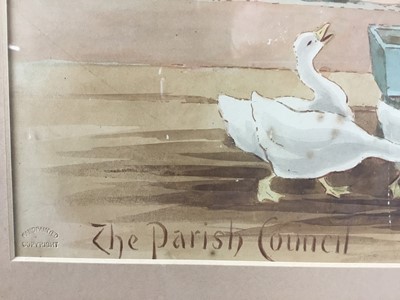 Lot 30 - Martin Anderson, Cynicus )(1854-1932) -original watercolour, “The Parish Council”. Signed lower right. Mounted in frame