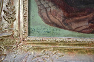 Lot 1064 - Henry Benjamin Roberts (1832-1915) oil on canvas, The Little Flower Girl, signed and dated '74, 70cm x 57cm, in gilt frame