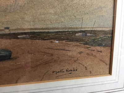 Lot 15 - Martin Hardie (1875-1952) watercolour-  harbour scene probably Norfolk, 36cm x 26cm, mounted in glazed frame (52cm x 43cm overall)