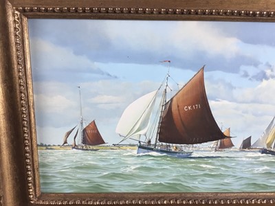 Lot 16 - William H Bishop (b.1942) two signed oil on canvas marine scenes, Blackwater Estuary, both framed