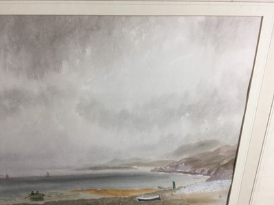 Lot 6 - Roland Vivian Pitchforth RA (1895-1982) signed watercolour - coastal scene, 54cm x 36cm, framed