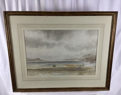Lot 6 - Roland Vivian Pitchforth RA (1895-1982) signed watercolour - coastal scene, 54cm x 36cm, framed