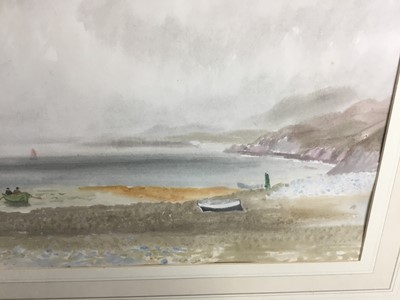 Lot 6 - Roland Vivian Pitchforth RA (1895-1982) signed watercolour - coastal scene, 54cm x 36cm, framed