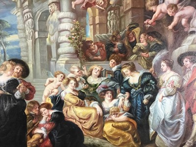 Lot 17 - After Peter Paul Rubens (1577-1640) oil on canvas in gilt frame - 'The Garden of Love'