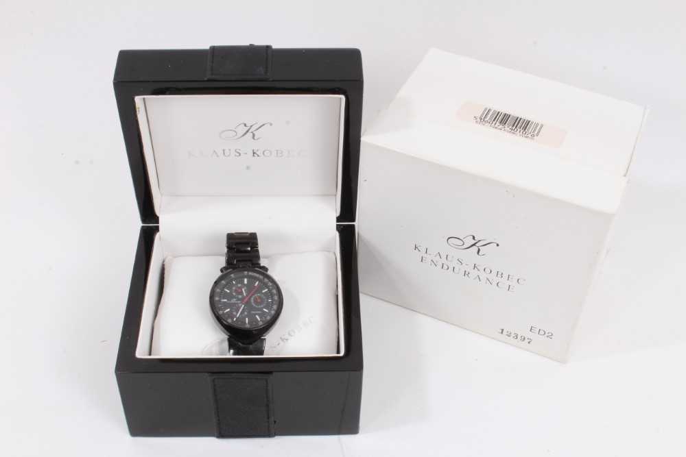 Lot 848 - Klaus-Kobec Endurance Tachymeter black stainless steel wristwatch