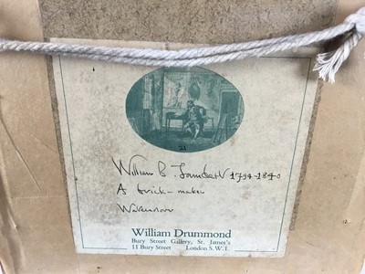Lot 41 - William B. Lambert (1794-1840) pencil and watercolour - 'A brick-maker', 12cm x 9.5cm, in glazed gilt frame, 27.5cm x 23.5cm overall  
Provenance: William Drummond, St. James's