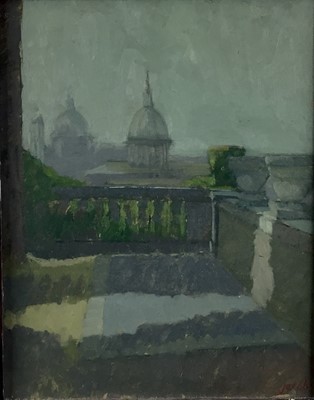 Lot 43 - Philip Jacob, contemporary, oil on board - Sant'Andrea della Valle, signed, 31cm x 25.5cm, in painted frame  
Exhibited: NEAC, The Mall Galleries 1982