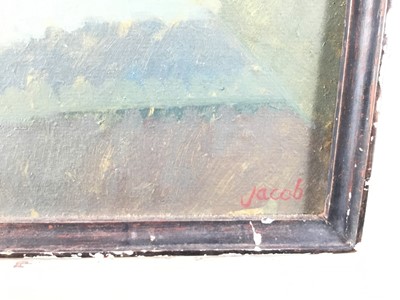 Lot 43 - Philip Jacob, contemporary, oil on board - Sant'Andrea della Valle, signed, 31cm x 25.5cm, in painted frame  
Exhibited: NEAC, The Mall Galleries 1982