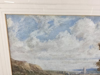 Lot 45 - Arthur Gordon, 19th century, watercolour - Dorset landscape with Corfe Castle beyond, signed and dated 1882, 30cm x 42cm, in glazed gilt frame