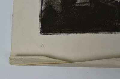 Lot 58 - *Gerald Spencer Pryse (1882-1956) black and white lithograph - British at Le Mans Cathedral 1914, 45cm x 65cm, signed in pencil below, unframed