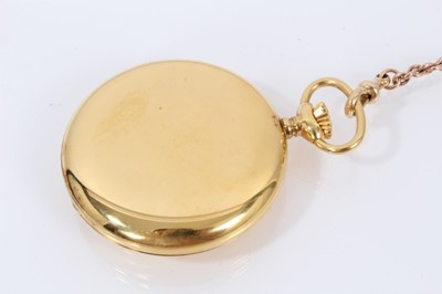 Lot 585 - Gentlemen's Gradus gold plated half hunter pocket watch with white enamel Roman numerial dial and subsidiary seconds, together with a yellow metal watch chain (tests as 9ct gold) (2).