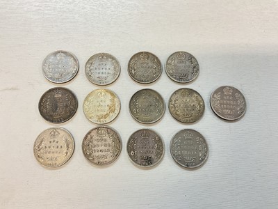 Lot 62 - India - Mixed Edward VII silver Rupees (N.B. Mixed dates & grades F to GVF) (13 coins)