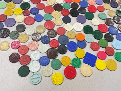 Lot 75 - World - Mixed Jetton's, Advertising Cheques, Tally's, G.B. model/play money coins, medalets, calendar tokens, transport tokens & many other issues (Qty)