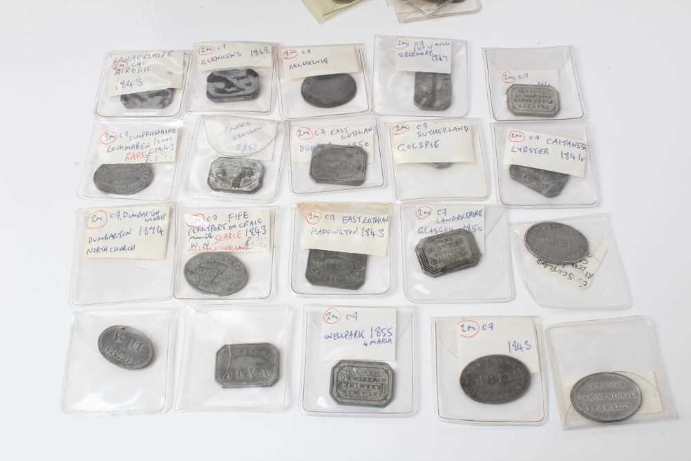 Lot 82 - Scotland - 19th century white metal church/communion tokens (136 tokens)