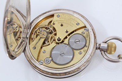 Lot 859 - Silver half hunter pocket watch retailed by J.W. Benson