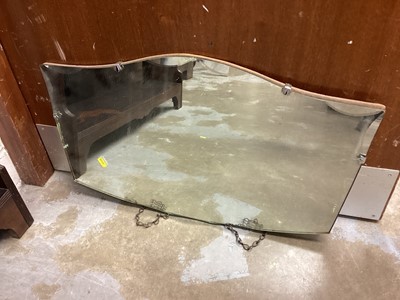 Lot 1130 - Two frameless wall mirrors, one in the form of a butterfly with green tinted body