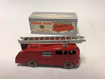 Lot 18 - Dinky Supertoy Turntable Fire Escape No 956, Fire Engine with extending ladder No 955 both in original boxes (2)
