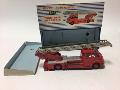 Lot 18 - Dinky Supertoy Turntable Fire Escape No 956, Fire Engine with extending ladder No 955 both in original boxes (2)