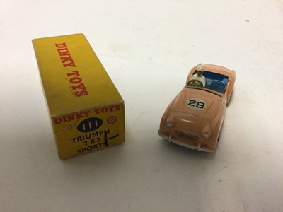 Lot 25 - Dinky Mercedes Benz Racing Car No 237, Triumph TR2 Sports Car No 111 both in original boxes (2)
