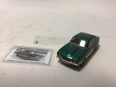 Lot 51 - Crossways Models Ford Capri 3 litre custom No.4 of limited edition of 25 metallic Appolo Green plus one other Ford Capri 3 litre No.11 of limited edition of 25 finished in metallic orange over whit...