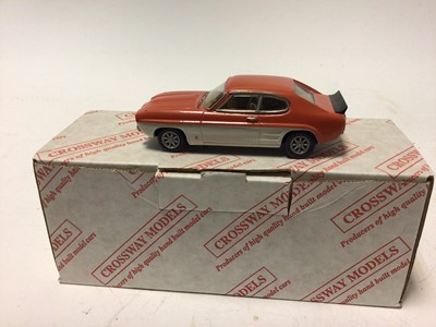 Lot 51 - Crossways Models Ford Capri 3 litre custom No.4 of limited edition of 25 metallic Appolo Green plus one other Ford Capri 3 litre No.11 of limited edition of 25 finished in metallic orange over whit...