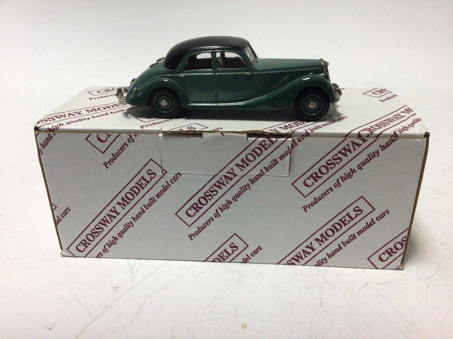 Lot 53 - Crossways Models Riley RMB 2.5 litre Saloon No.29 of production run of 100, Morris Oxford Series II Traveller No.19 of 600 both boxed with certificates (2)