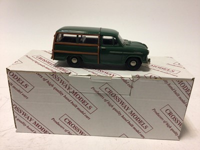 Lot 53 - Crossways Models Riley RMB 2.5 litre Saloon No.29 of production run of 100, Morris Oxford Series II Traveller No.19 of 600 both boxed with certificates (2)