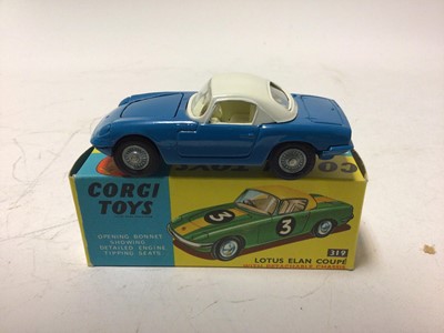 Lot 42 - Corgi Ferrari 'Berlinetta' 250 Le mans No 314, Marios 1800Gt, with Volvo Engine No 3424, Lotus elan Coupé No 319, all boxed (3)