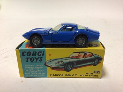 Lot 42 - Corgi Ferrari 'Berlinetta' 250 Le mans No 314, Marios 1800Gt, with Volvo Engine No 3424, Lotus elan Coupé No 319, all boxed (3)