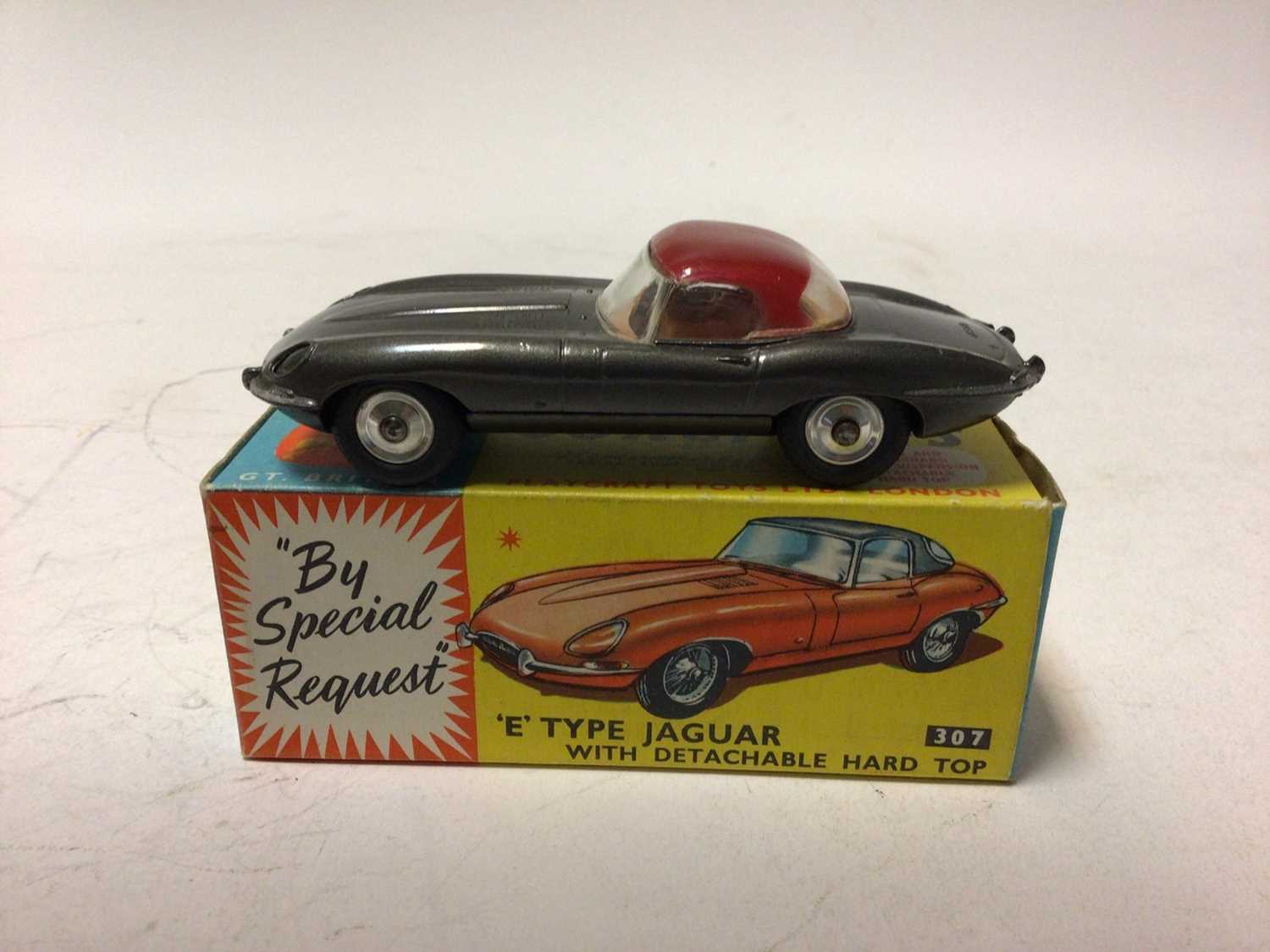 Lot 44 - Corgi E type Jaguar with detachable Hard Top No.307, boxed