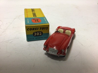 Lot 45 - Corgi lotus Mark Eleven le Mans Racing Car No.151A, MGA Sports Car No.302, both boxed (2)
