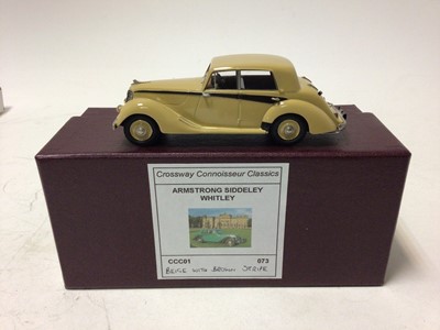 Lot 57 - Crossways Model Morris Oxford MO No.279 of limited edition of 400 finished in Thames blue and Armstrong Siddeley Whitley Connoisseur Classic No.73 of a limited run of 300 finished in beige with bro...