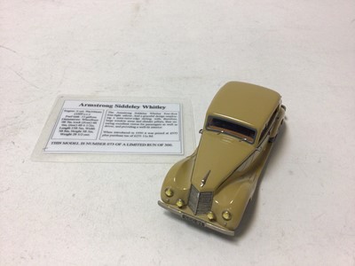 Lot 57 - Crossways Model Morris Oxford MO No.279 of limited edition of 400 finished in Thames blue and Armstrong Siddeley Whitley Connoisseur Classic No.73 of a limited run of 300 finished in beige with bro...