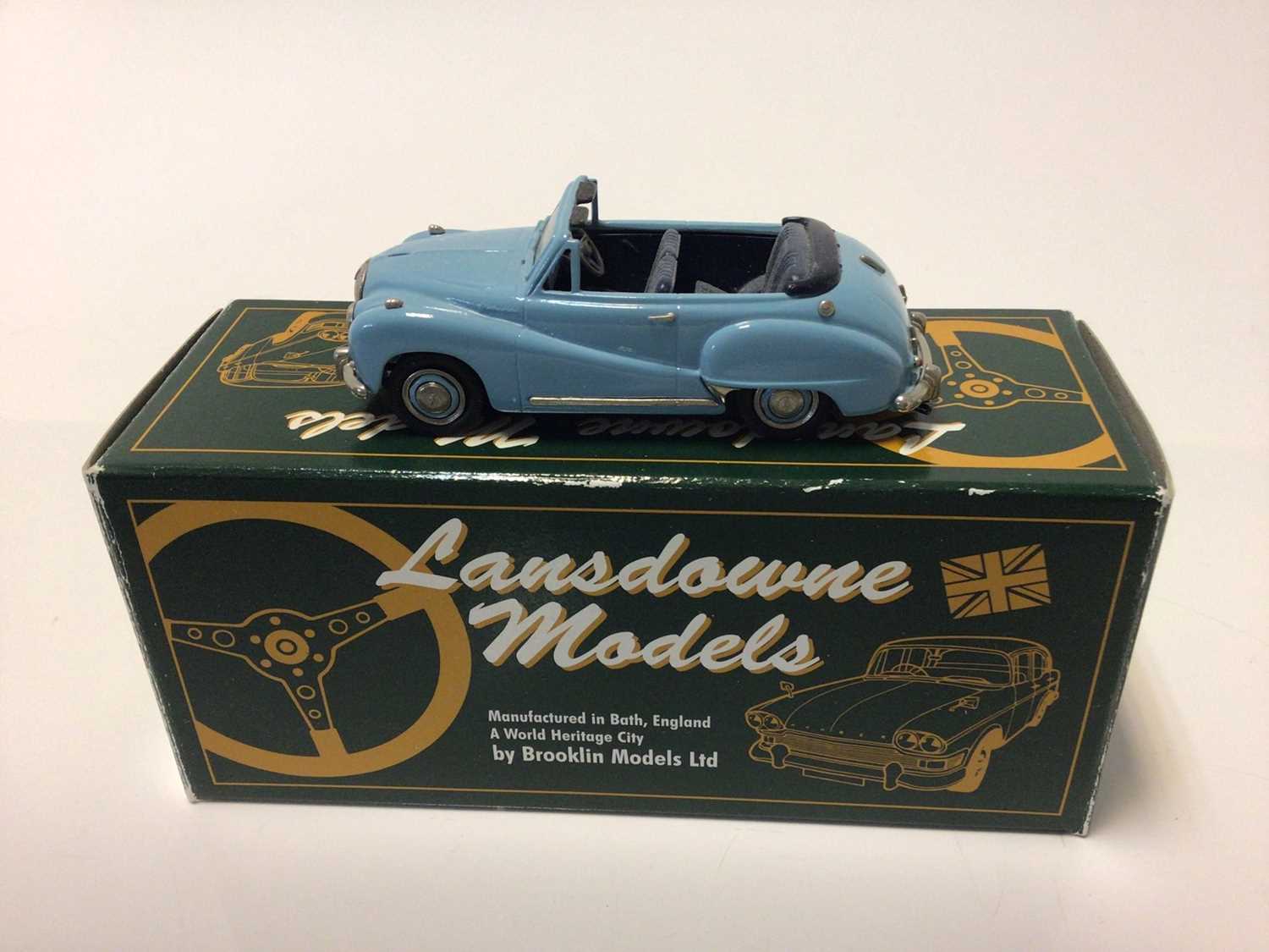Lot 65 - Lansdowne Models LDM 1A Austin Healey Sprite MK1, LDM 9A 1953 Austin Somerset Convertible, LDM 5A 1957 Rover all boxed (3)