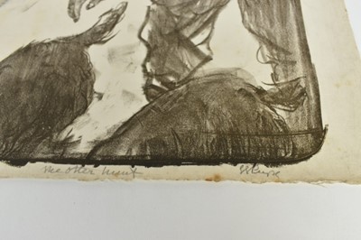 Lot 62 - *Gerald Spencer Pryse (1882-1956) black and white lithograph - The Otter Hunt, signed and titled in pencil, 55 x 75cm, unframed.
