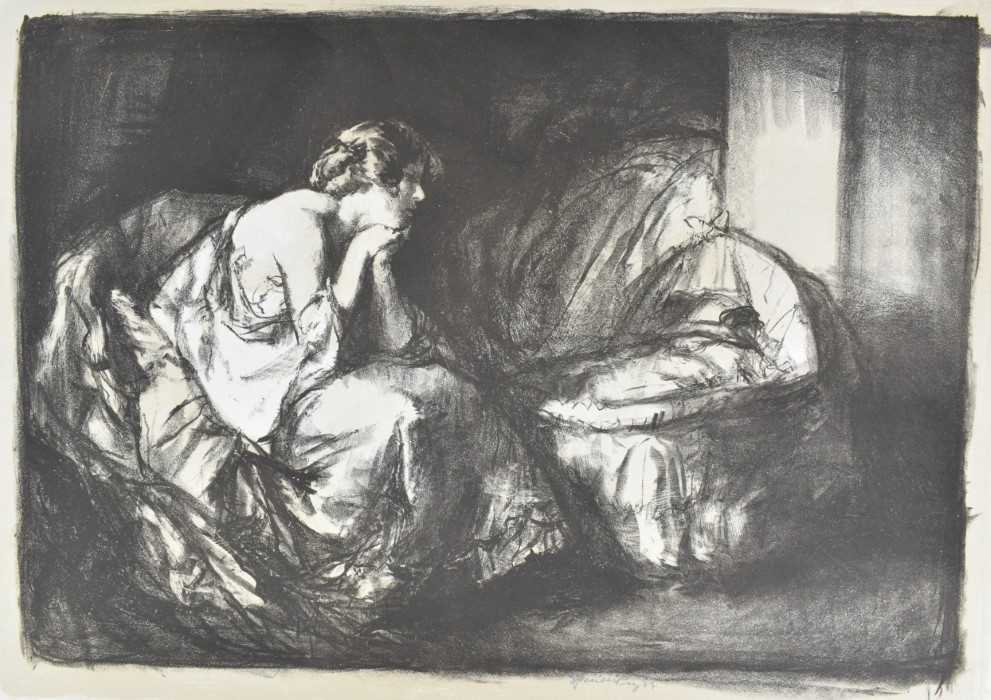 Lot 61 - *Gerald Spencer Pryse (1882-1956) black and white lithograph - The Mother, signed and dated '89 in pencil, 55cm x 76cm, unframed